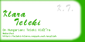 klara teleki business card